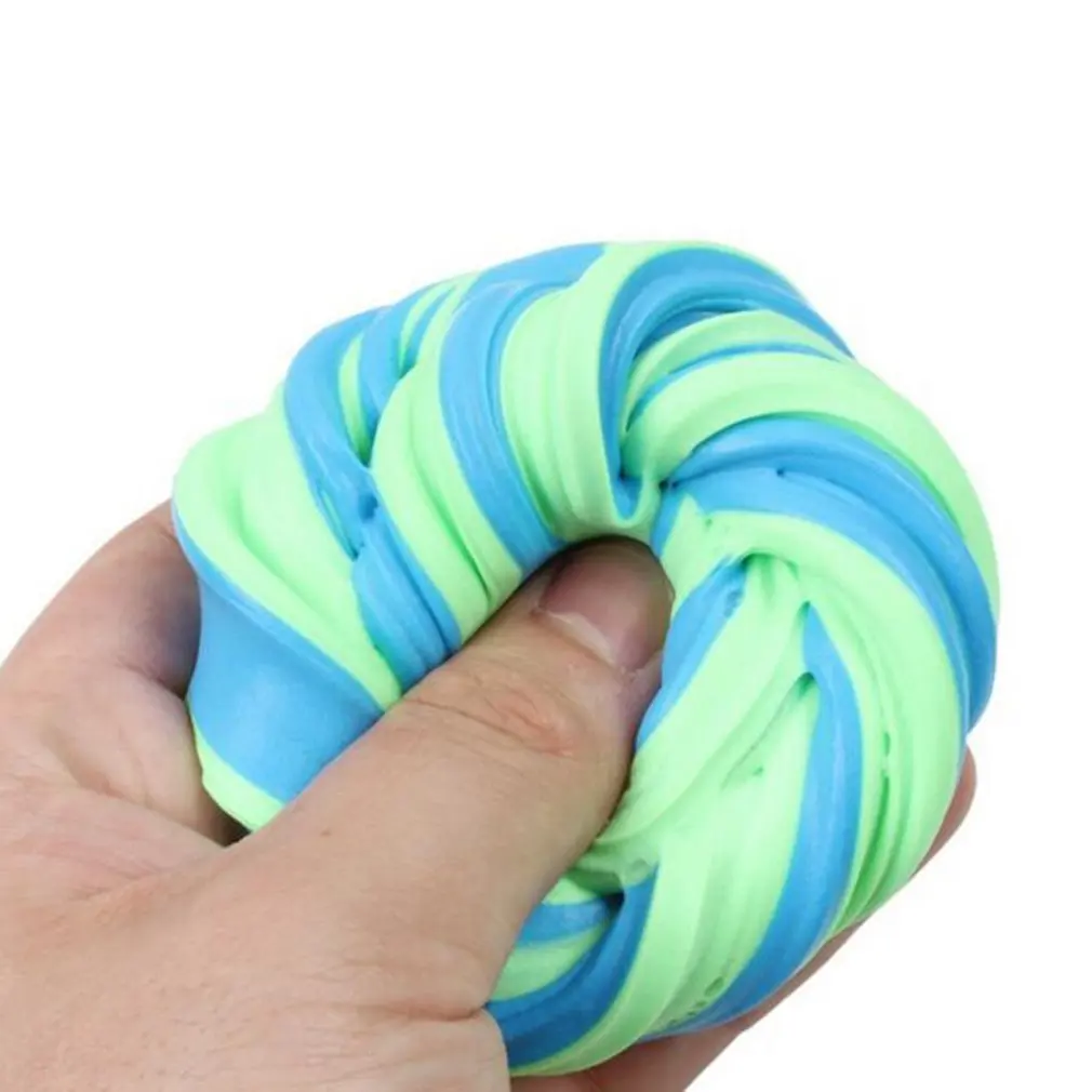 

Fluffy Floam Slime Double Color Stress Relief Craft Mud Toy No Borax Cotton Slime Clay Portable Modeling Clay
