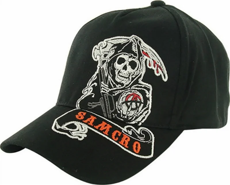 Лидер продаж телевизора Sons of Anarchy заплата вышивки Экипаж жнец козырек SAMCRO человек Бейсбол Кепки черного цвета в стиле «панк» мотоциклетные Кепки s - Цвет: black 2