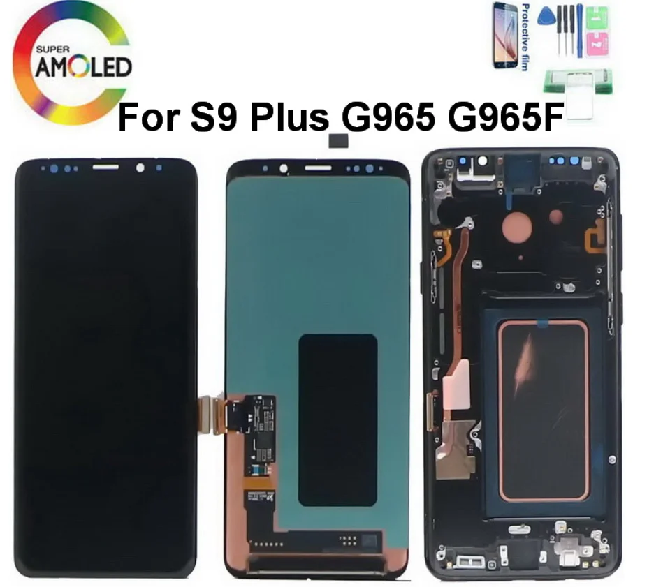 

100% Original Super AMOLED for SAMSUNG Galaxy S9 Plus S9+ LCD display Touch Screen Digitizer Assembly G965 s9plus lcd