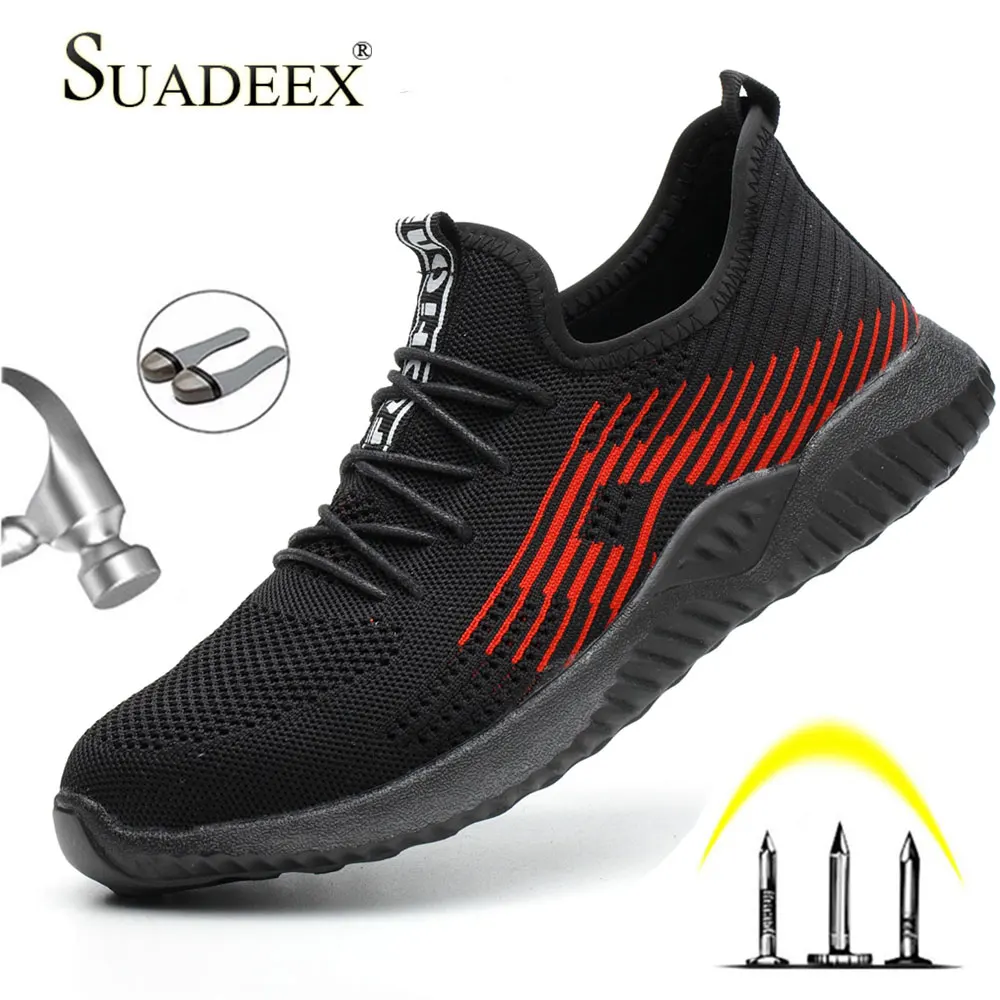 SUADEEX/дышащая защитная Рабочая обувь для мужчин и женщин; ботинки со стальным носком; обувь для строительства; безопасные ботинки; рабочие ботинки с защитой от ударов