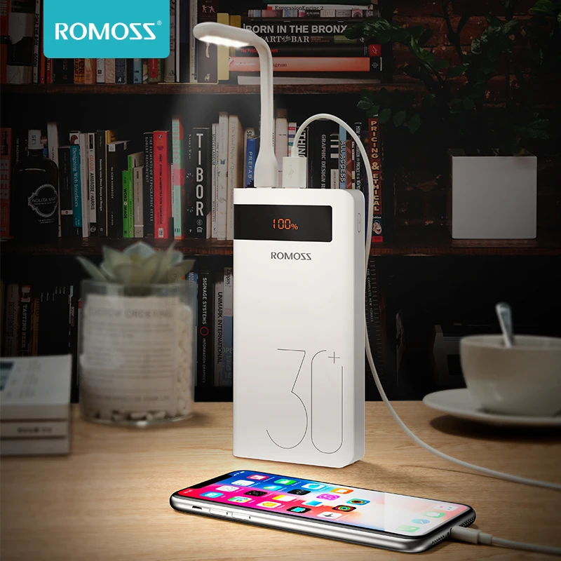 Внешний аккумулятор ROMOSS Sense 8P + портативное зарядное устройство 30000 мАч PD Quick Charge 3 0