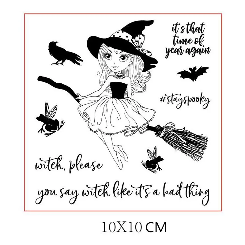 Прозрачные штампы для девочек на Хэллоуин скрапбукинга изготовления открыток