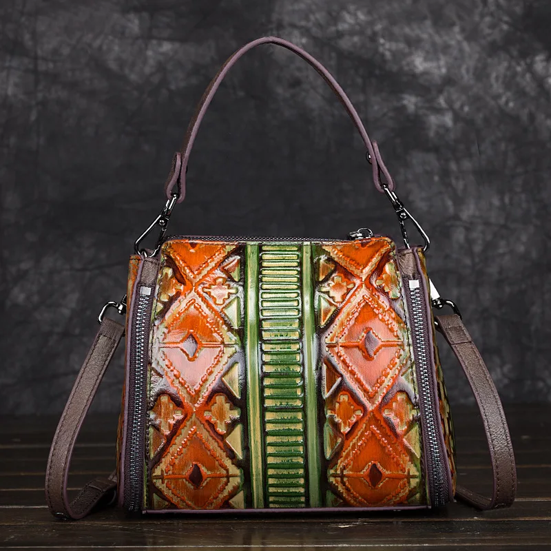 Factory direct sales of retro women's bags original hand-colored European and American head layer psoriate one-shoulder handbag