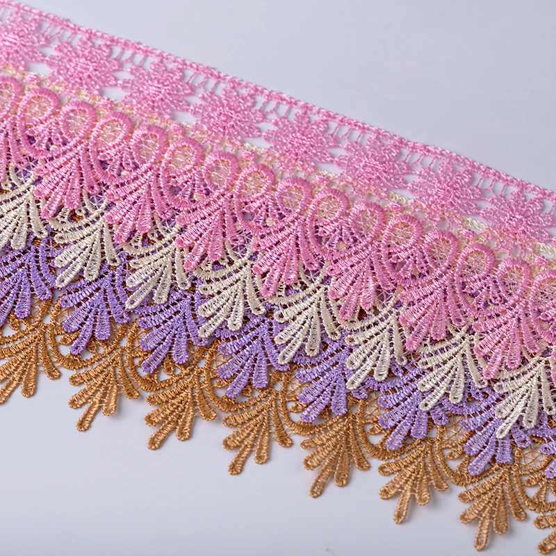 Вышитая кружевная ткань Cusack 2 ярда 8 см Обрезанные ленты для одежды отделка из