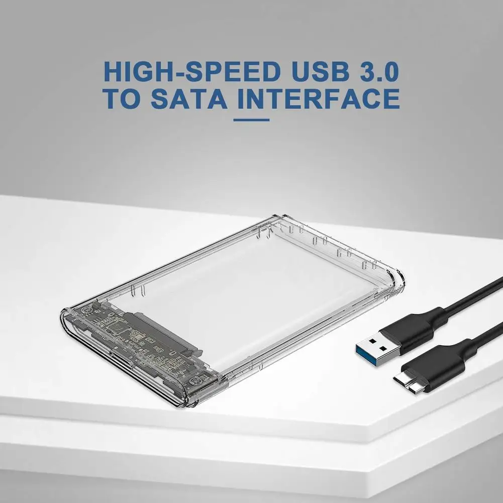 hard disk box for hdd 2 5 in usb3 0 enclosure transparent mobile external ssd solid protection box drive external hard drive free global shipping