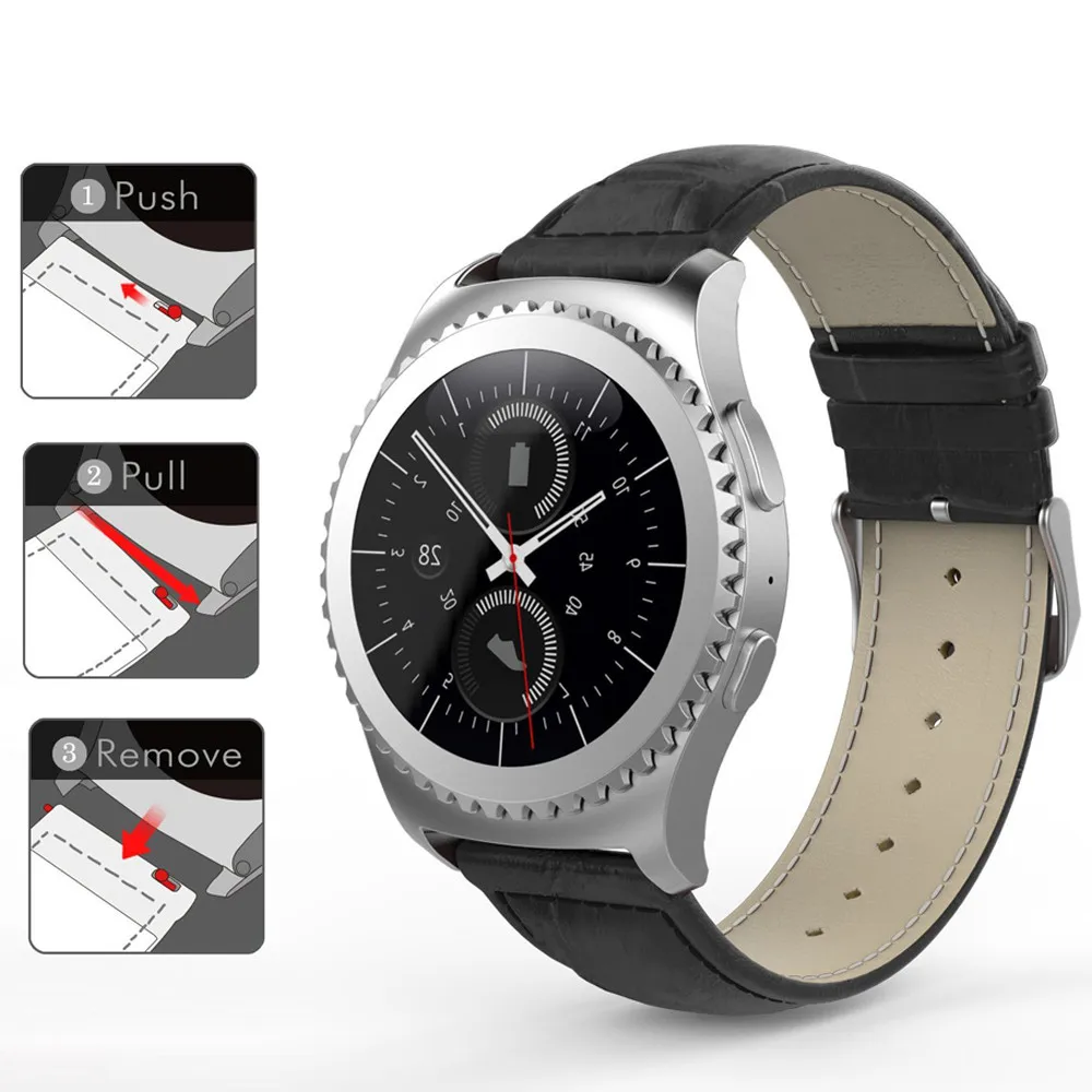 Мягкий силиконовый сменный спортивный ремешок для samsung Watch серии кожаный Galaxy gear S2