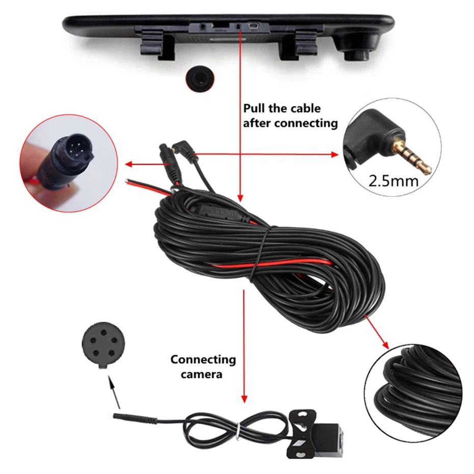 Удлинительный кабель для камеры заднего вида с разъемом 15 м 2 5 мм до pin|Камеры