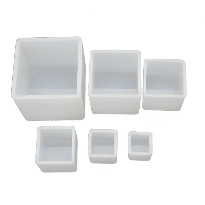 

6Pcs Square Resin Mold Cube Silicone Molds Resin Casting Jewelry Making 6 Sizes R9JE