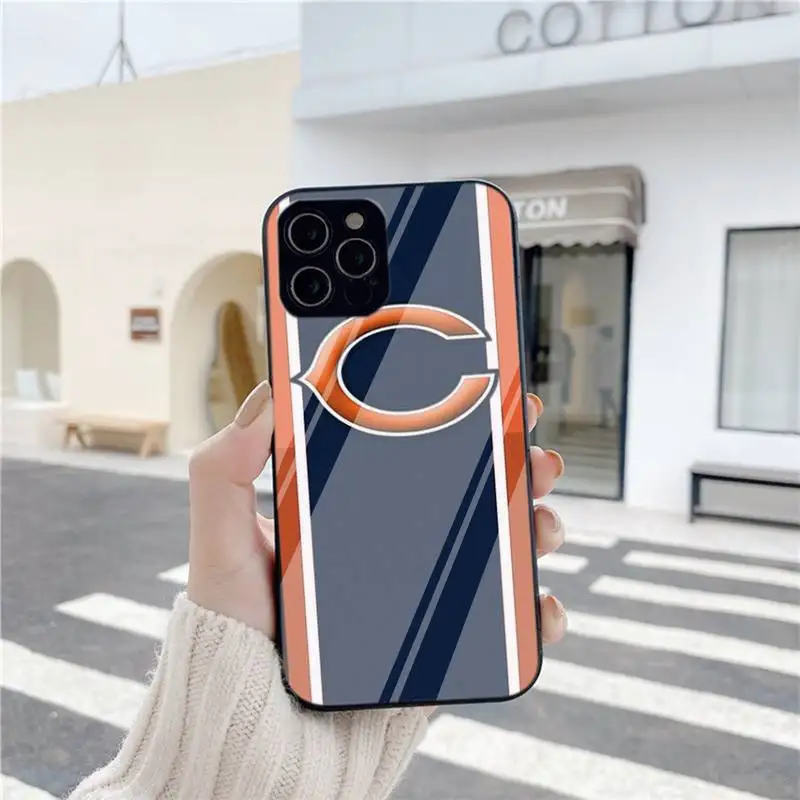

Phone Case For Iphone 6 6s 7 8 Plus XR X XS XSmax 11 12 Pro Mini Max Tempered Glass Soft Cover Chicago Bears Rugby