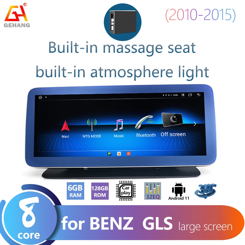 

GEHANG Android 11 6 + 128G Auto Multimedia-Player Radio für mercedes Benz CLS Klasse W218 2010-2015 With massage ,Air purifier