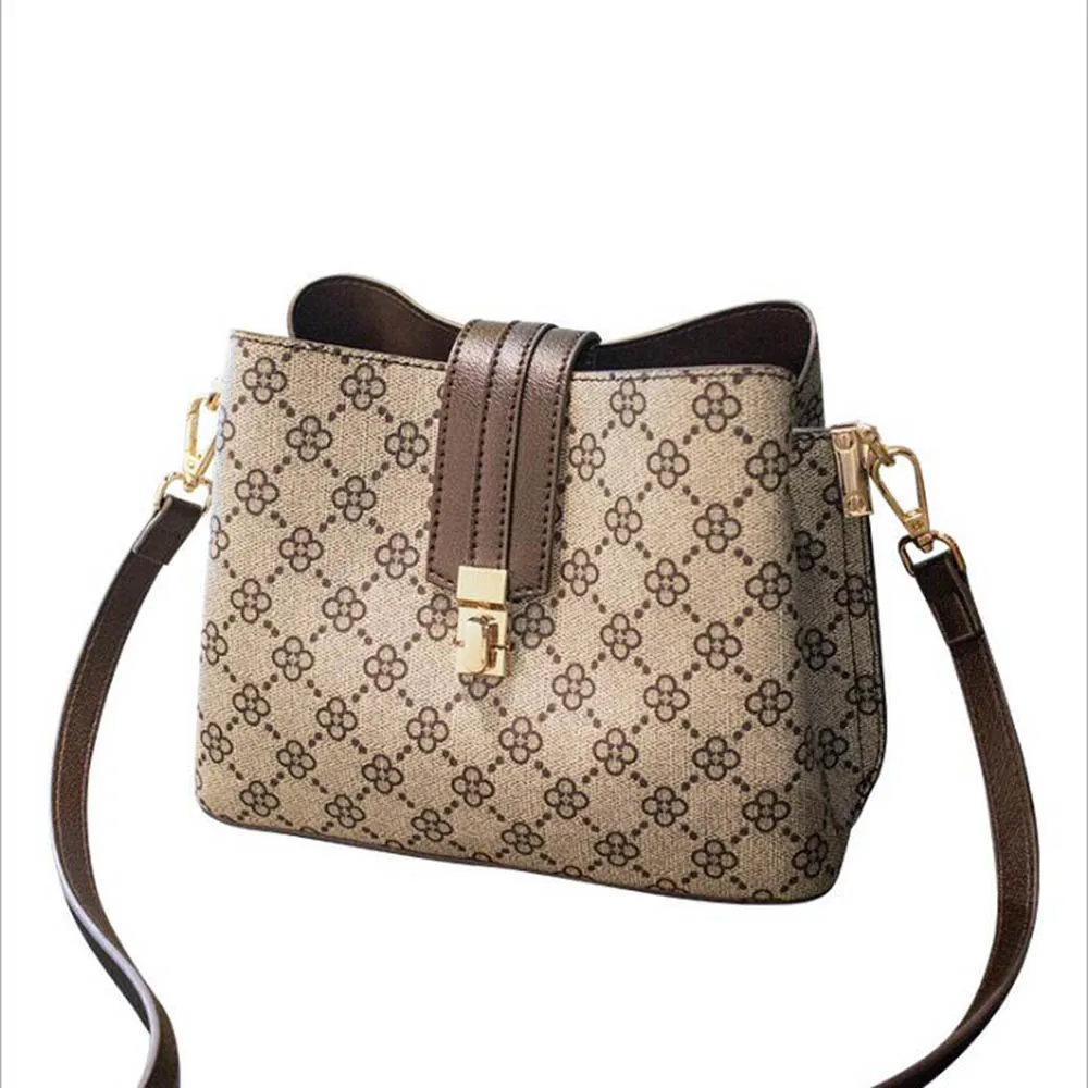 

2021 New Luxury Fashion Genuine Leather European Bucket Bag Tote Shoulder Bag Crossbody Messenger Trendy Female Women Bags