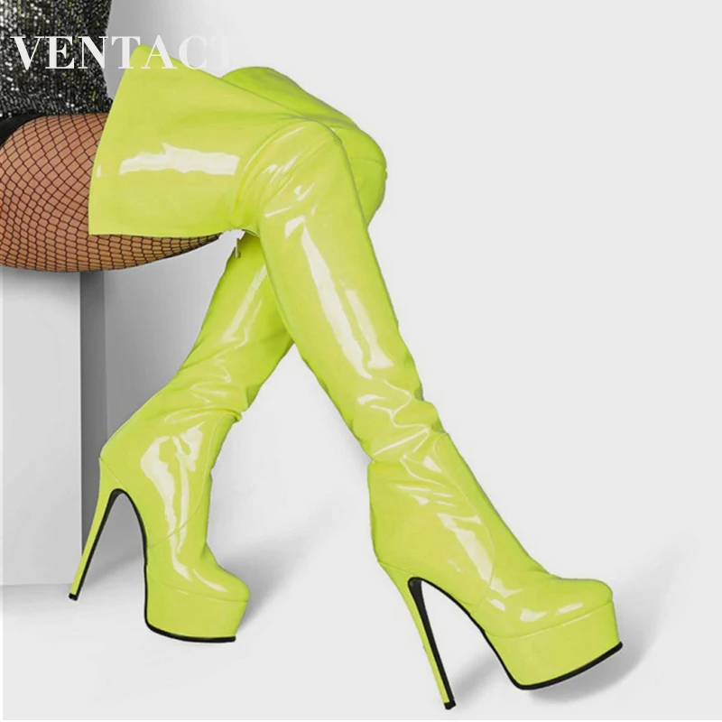 

Женские ботфорты на тонком высоком каблуке, Размеры 35-43