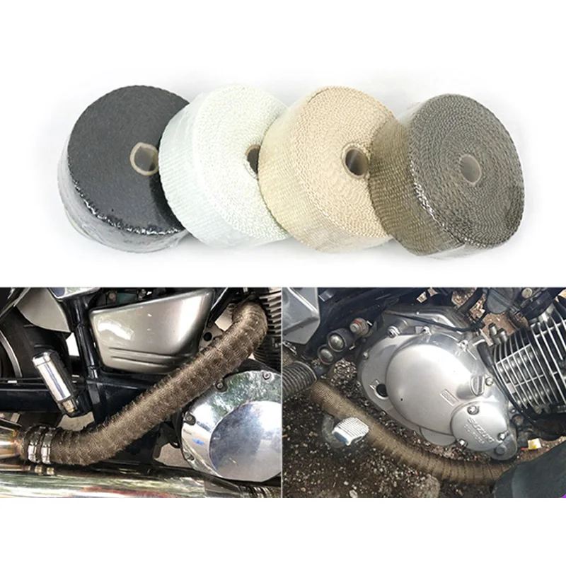 

5M/10M Roll Fiberglass Heat Shield Car Motorcycle Exhaust Manifold Heat Insulation Glass Fiber Thermal Wrap Tape