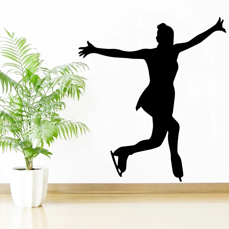 Тонкая женская Наклейка на стену с рисунком для катания коньках девочек