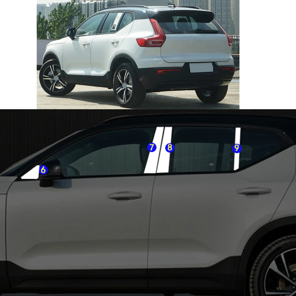 

Car Sticker Stainless Steel Garnish Pillar Window Middle Strip Trim Frame Hoods For Volvo XC40 2018-2021