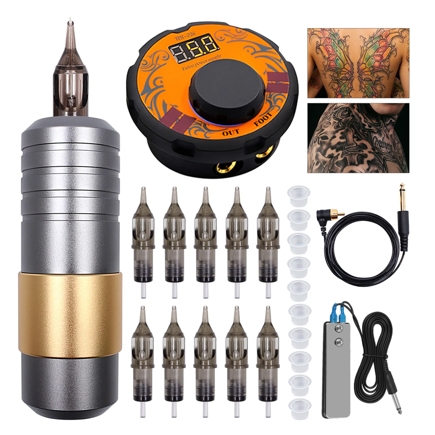 

Tattoo Machine Kit Tattoo Power Supply Cartridge Needles Tattoo Gun Professional Tattoo PMU Machine Pen for Tattoo Artist