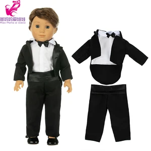 Одежда для кукол 18-дюймовый американский мальчик, черный костюм, свадебное платье для 18-дюймовой куклы