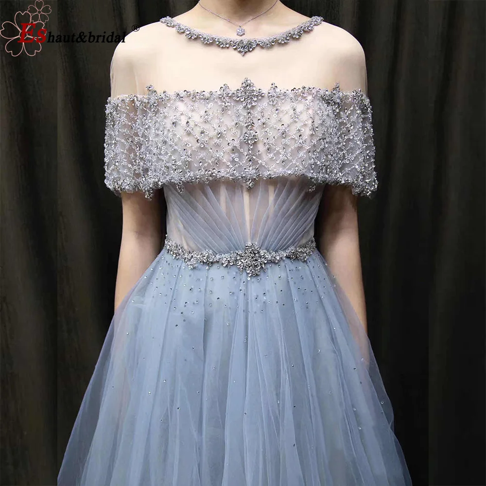 Роскошные вечерние платья для женщин Длинные ручной работы с открытыми плечами и