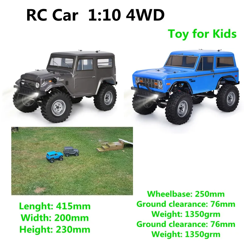 RGT Rc Car L41cm 1:10 4WD Off Road Truck Esc : Waterproof 40A esc 4x4 Hobby Rc Crawlers Toy For Kids  Blue Cars Gray Rc Car