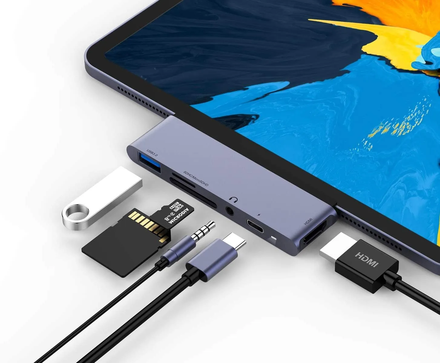 Тип USB-C мобильный Pro Hub адаптер с зарядки USB 3 0 и 5 мм разъем для наушников