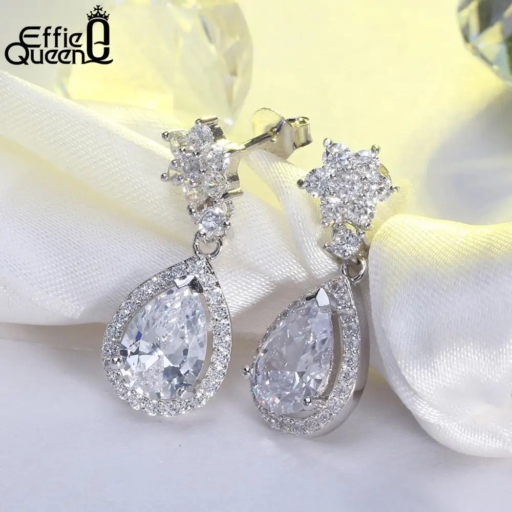 Effie Queen серьги из стерлингового серебра 925 пробы модные украшения циркония