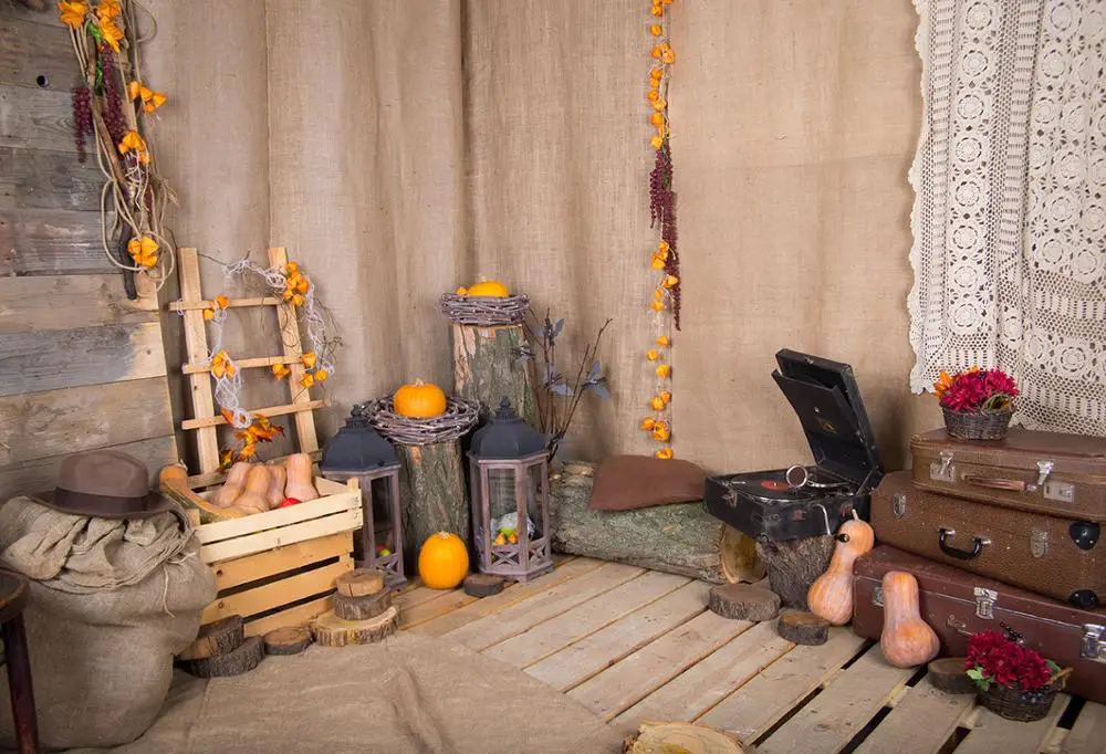 

Thanksgiving Photography Background Wood Wall Autumn Pumpkins Harvest Backdrop Barn Baby Shower Decor Banner Photo Studio Props