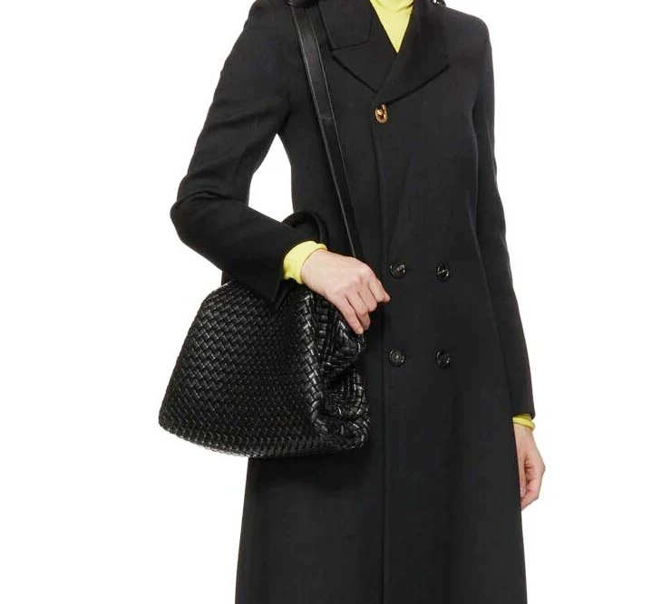 

Sheepskin Weave totes bags Casual real leather crossbody bags Ladies shoulder bags with Metal hinge