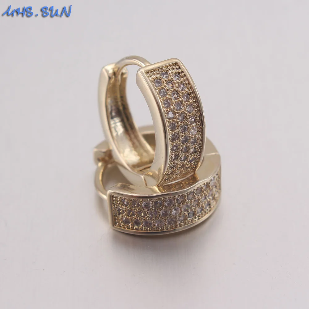 MHS.SUN модные золотые женские серьги кольца роскошные мозаичные AAA CZ Круглые