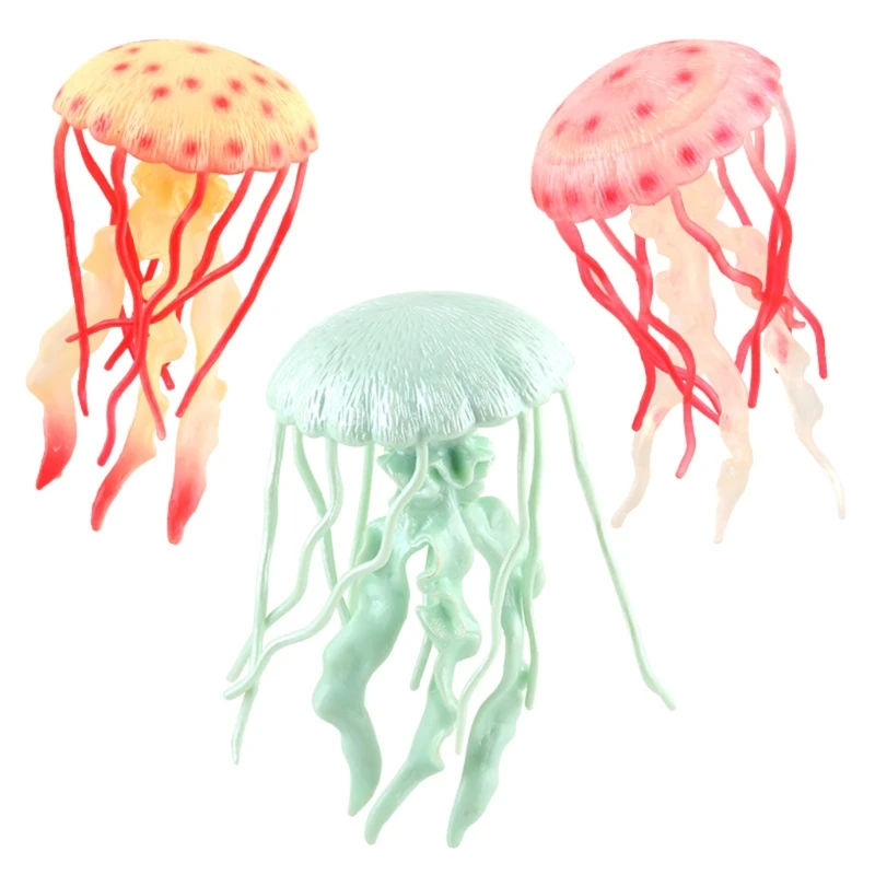 

1Set Ocean Animal Jellyfish Model Set 5inch Realistic Sea Animal Figurines Interactive Tableware Realistic Jellyfish
