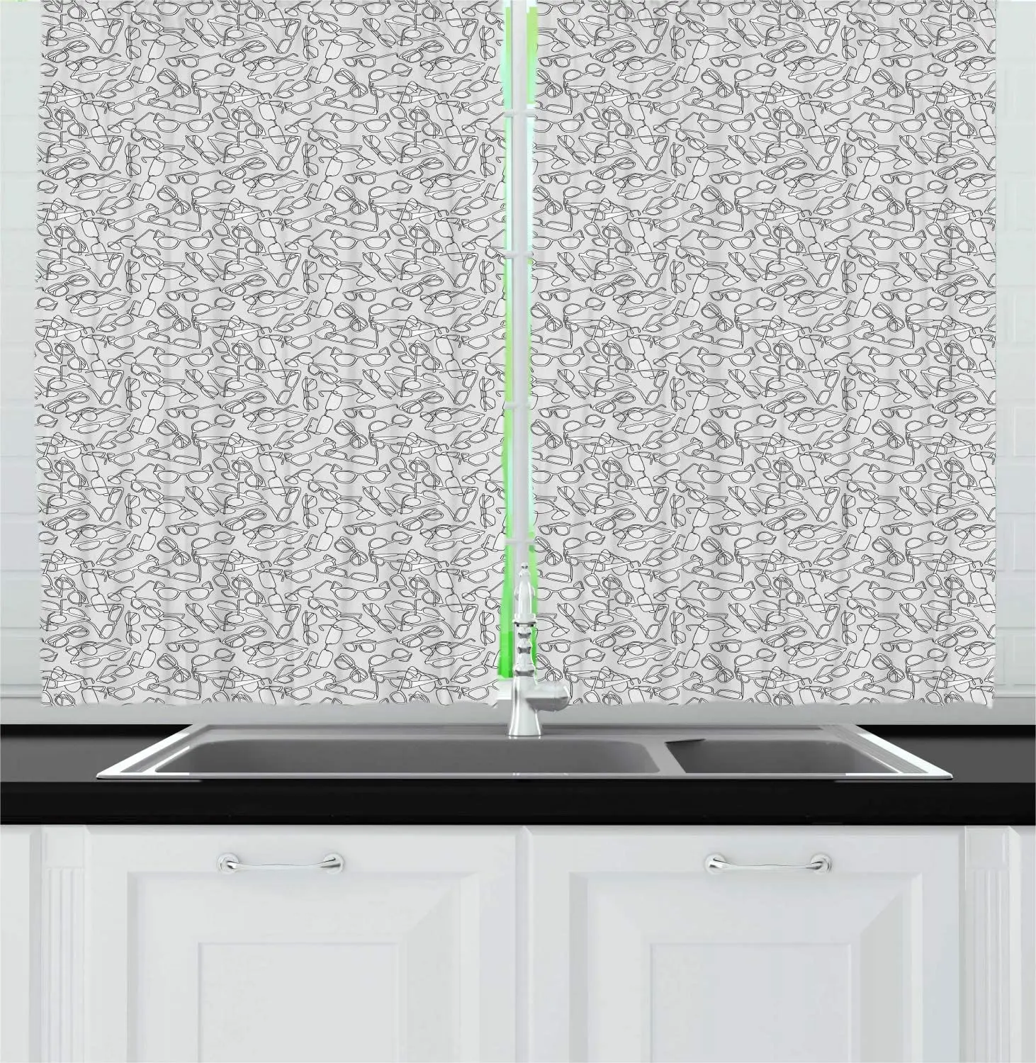 Бледно-серые белые очки кухонные занавески разнообразные модели очков в стиле