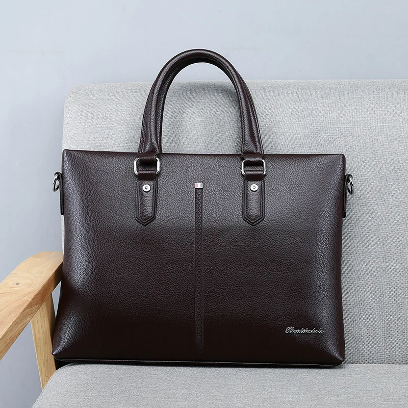 Мужская сумка кожаная для ноутбука Обложка паспорта портфель на плечо мужчин