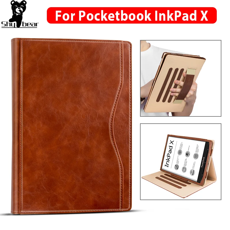 Складной чехол для Pocketbook X 2020, чехол для Pocketbook InkPad X 10,3 дюйма, чехол с держателем для рук, кожаный чехол чехол