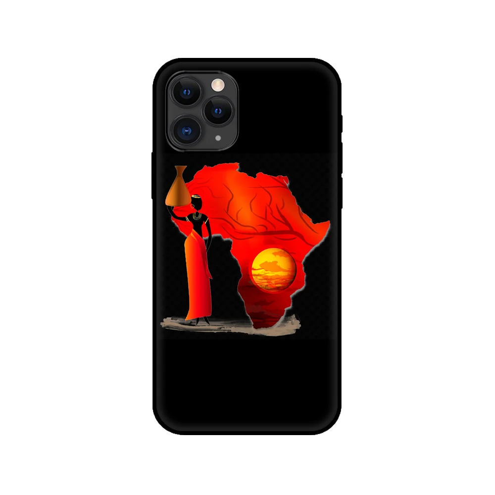black tpu case for iphone 5 5s se 6 6s 7 8 plus x 10 cover for iphone xr xs 11 pro max case africa map geography free global shipping