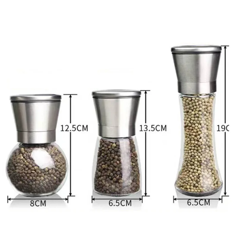 

Pepper Grinder 2 in 1 Stainless Steel Manual Salt and Pepper Mill Grinder Spice Shakers Kitchen Tools Accessories for Cooking