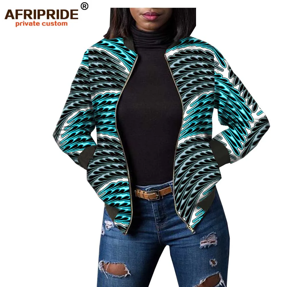 Весенняя африканская куртка dashiki для женщин AFRIPRIDE заказной bazin richi полный рукав o-образным вырезом Повседневная Женская куртка A1824009