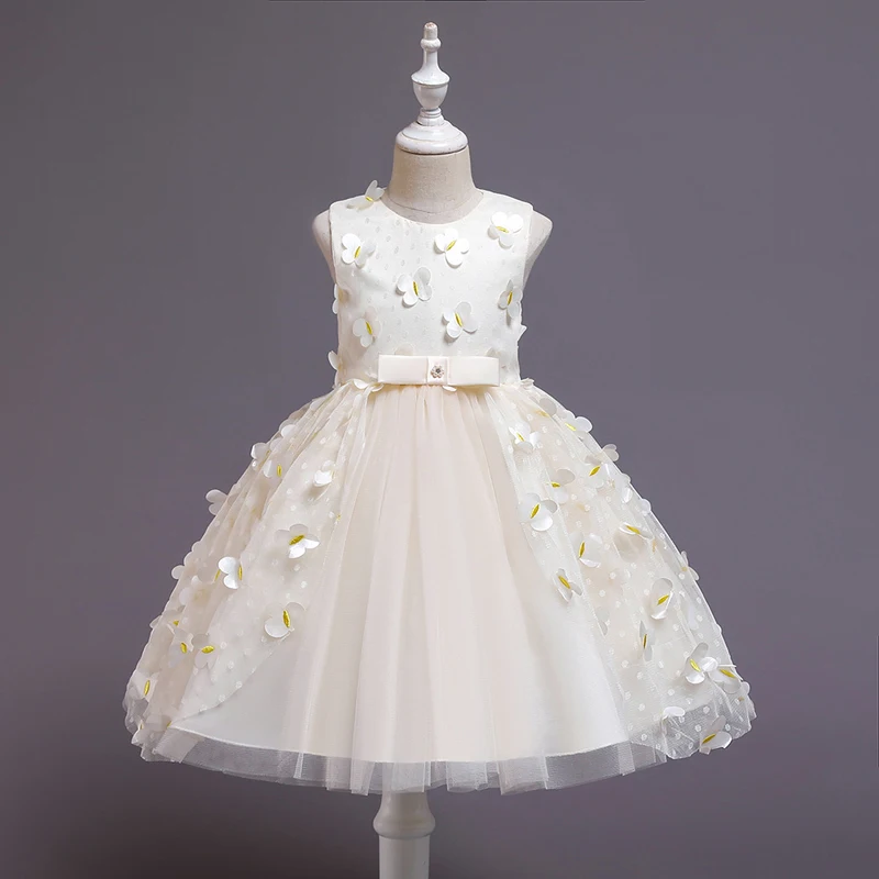 

Infant Baby One-year-old Dresses 2022 New Girls Catwalk Dress Little Girl Floral Sleeveless Princess Dresses Flower Kids Dresses