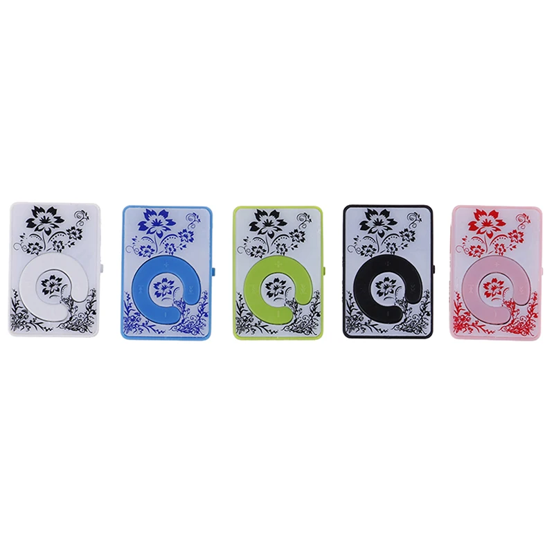 1 шт. портативный мини клип цветочный узор MP3 плеер музыкальный медиа Поддержка