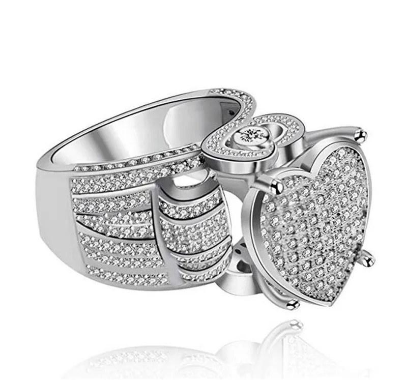 Винтажное кольцо в форме сердца с бриллиантом cz ювелирные изделия из