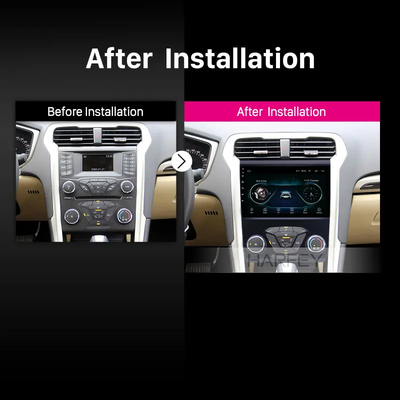 Harfey Android 9 1 дюймов Все в одном для Ford Mondeo 2012 2014 Aftermarket GPS навигация автомобильная