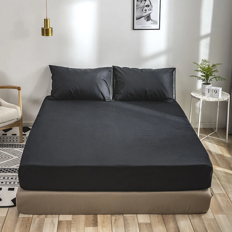 1Pc Solid Waterproof Fitted Sheet Mattress Cover Elastic Separated Water Protector Pad Anti-dust Bed Linens Bedspreads | Дом и сад