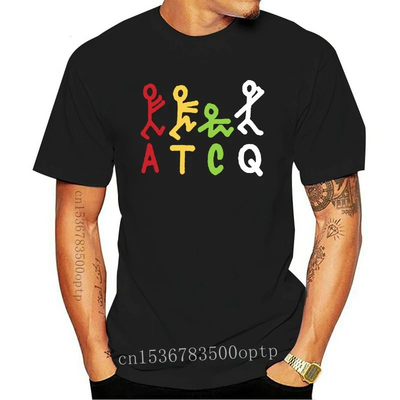 

New A tribe Called Quest ATCQ Logo Men Black T-Shirt Size S-3XL