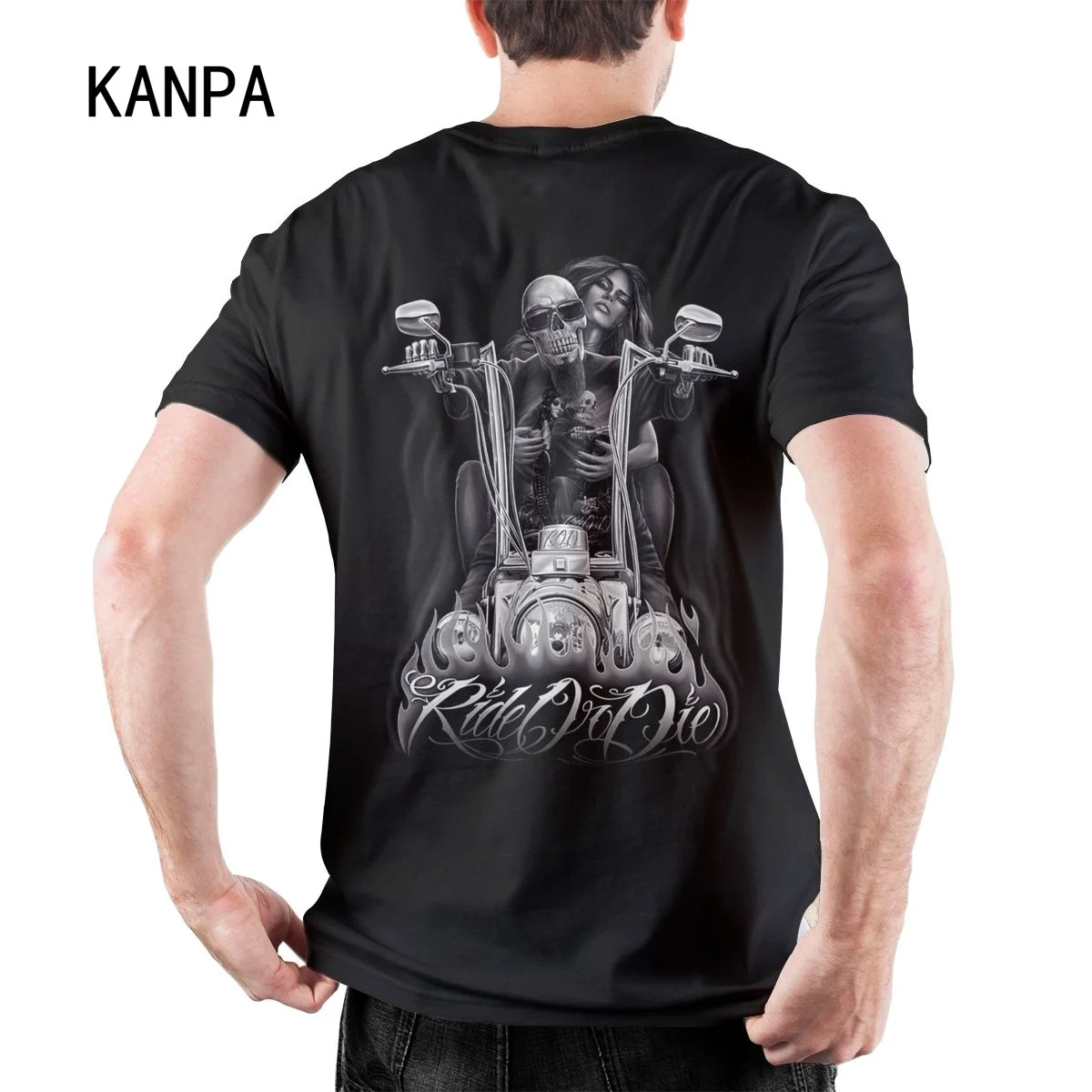 

Motorcycling Skulls Men's Cotton T-shirt Short Sleeve T Shirt Men Summer Tops Clothing Man Personalized Graphic Tees