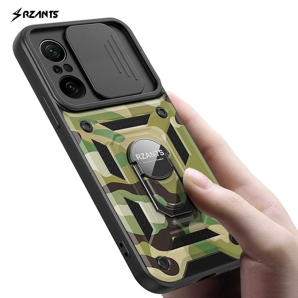 

Rzants For Xiaomi POCO F3 Case [Jungle tank] Military Camouflage Shockproof Ring Holder Hard Casing Lens Protection Cover