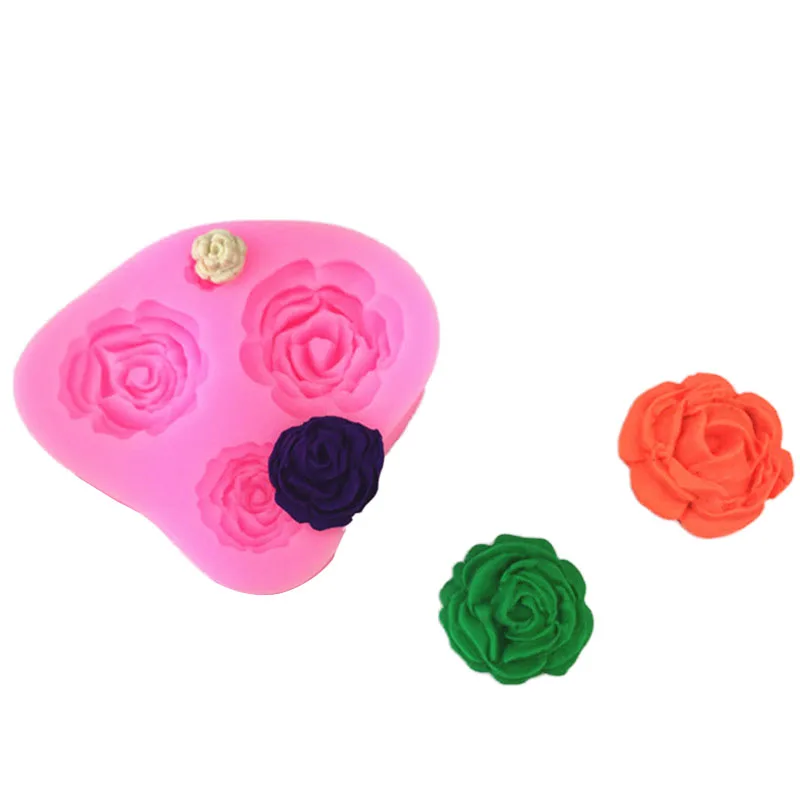 

Четыре большие и маленькие розы, форма для сладкого силикагеля, форма для шоколада, выпечки, торта, гипсовая капельная форма «сделай сам» дл...