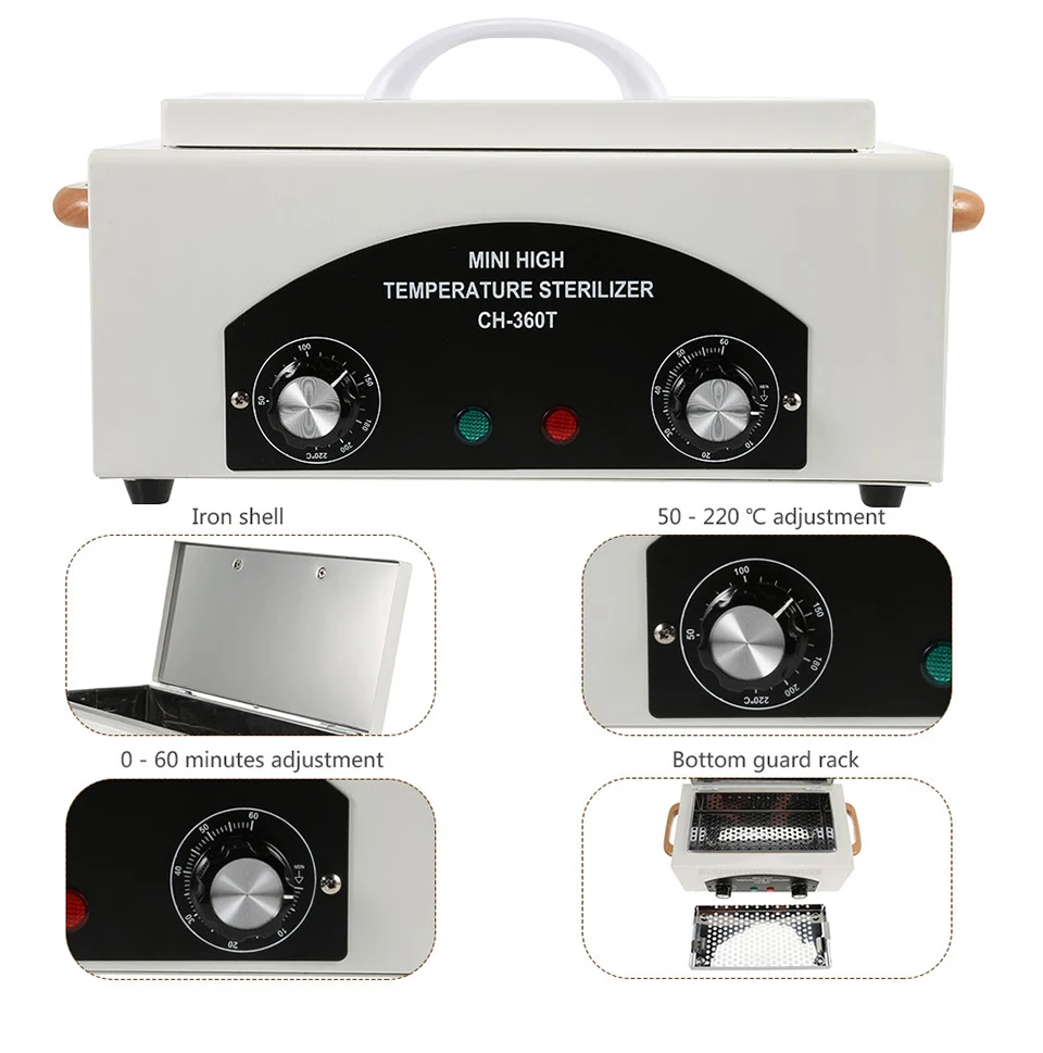 300W Portable Dry Heat High Temperature Sterilizer Medical Autoclave Manicure Tool Sterilizer For Nails Pedicure Salon