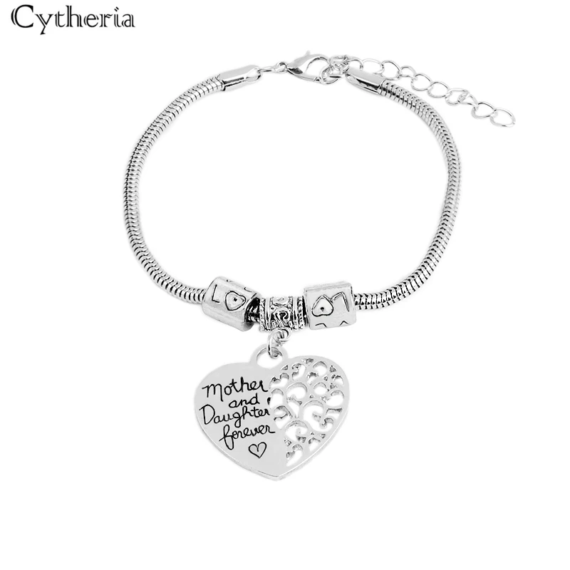 Браслет для мамы и дочки любовь навсегда браслет в виде змеиной цепи винтажный