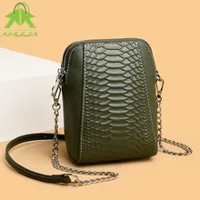 Fashion Genuine Leather Womens Handbag Luxury Design Crocodile Pattern Messenger Bag 2021 New Simplicity Women Shoulder Bags