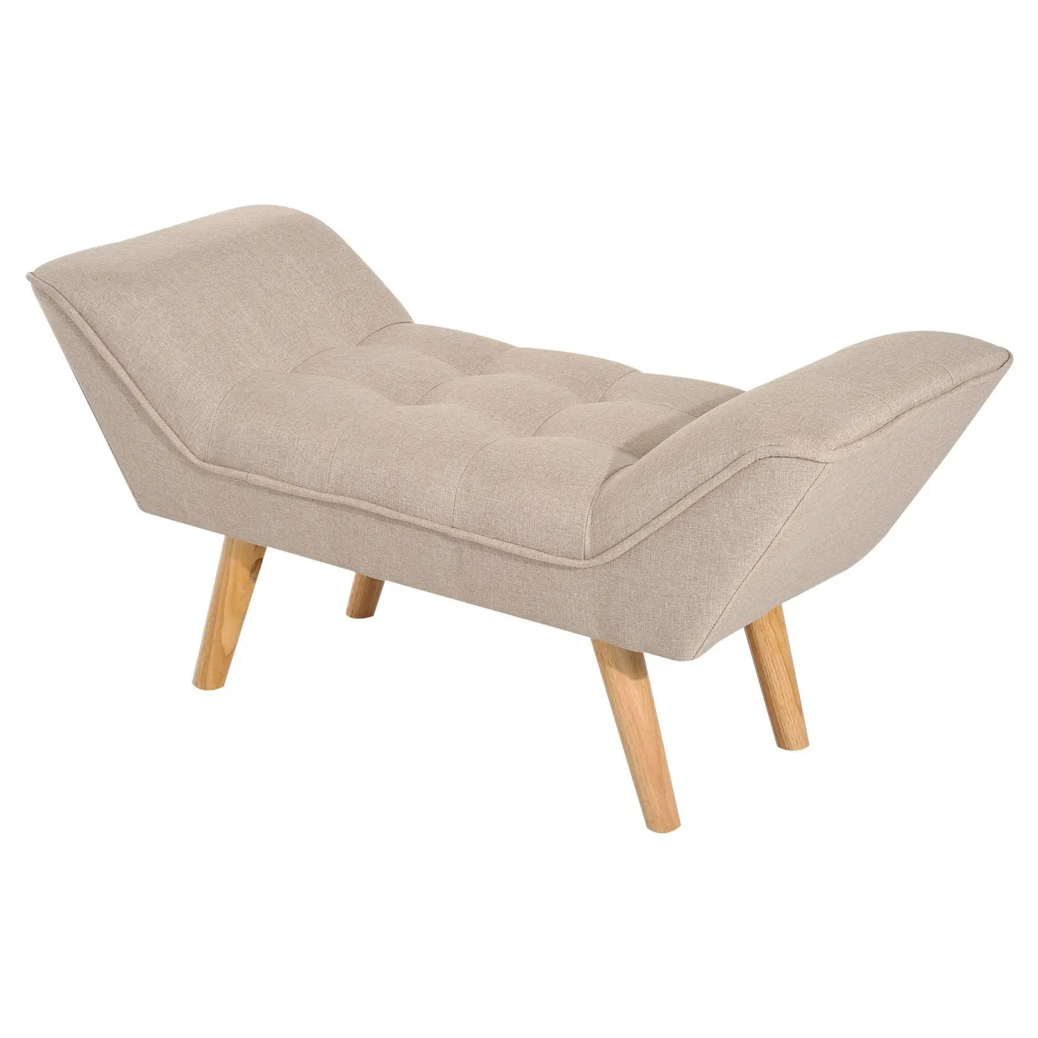 HOMCOM скамейка диван Chesterfield мягкое белье 117x46x55 см крем| |