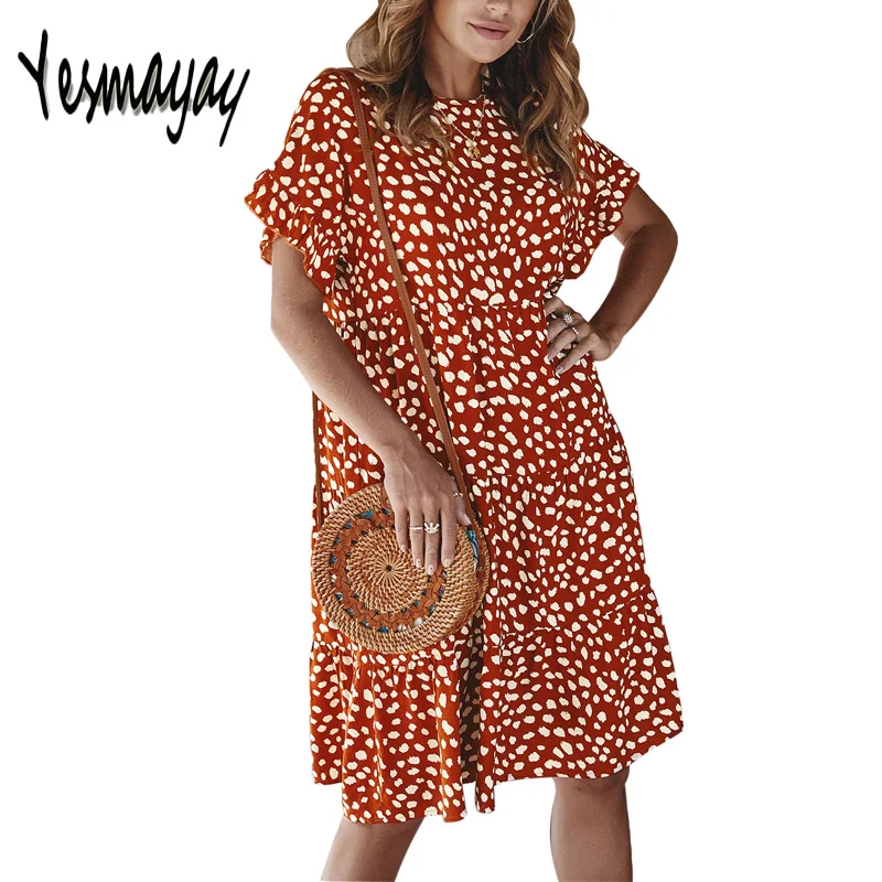 Женское летнее пляжное платье большого размера свободное Хлопковое с коротким