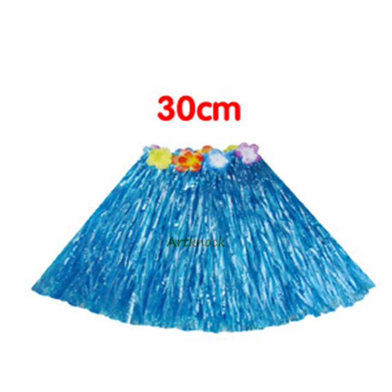 30cm Blue Hawaii dekoration Petal Leis вечерние пляжные Цветочные Гавайские платья ожерелье венок Гавайские вечерние украшения - Цвет: 30cm Blue
